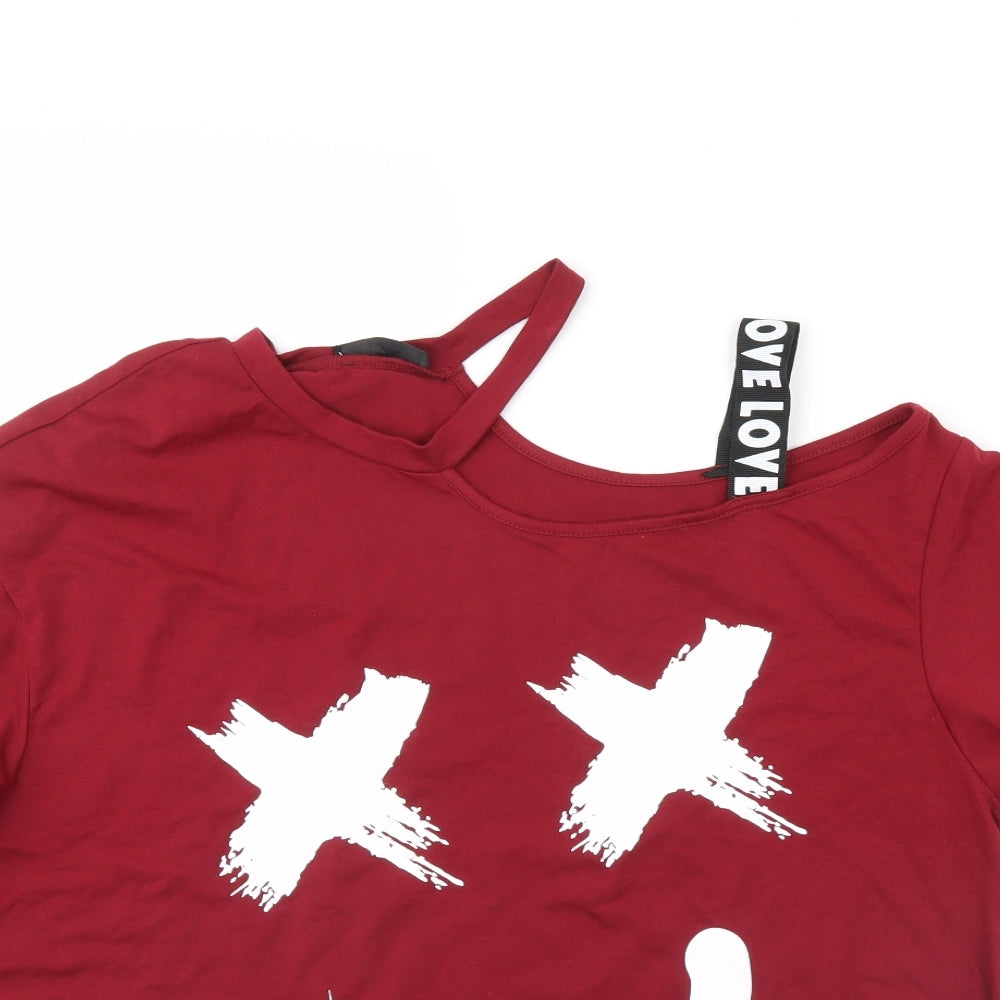 SheIn Womens Red   Cropped T-Shirt Size XL