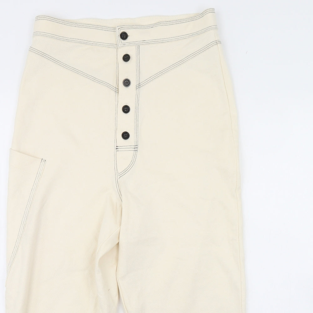 Zara Womens Ivory   Trousers  Size S L23 in