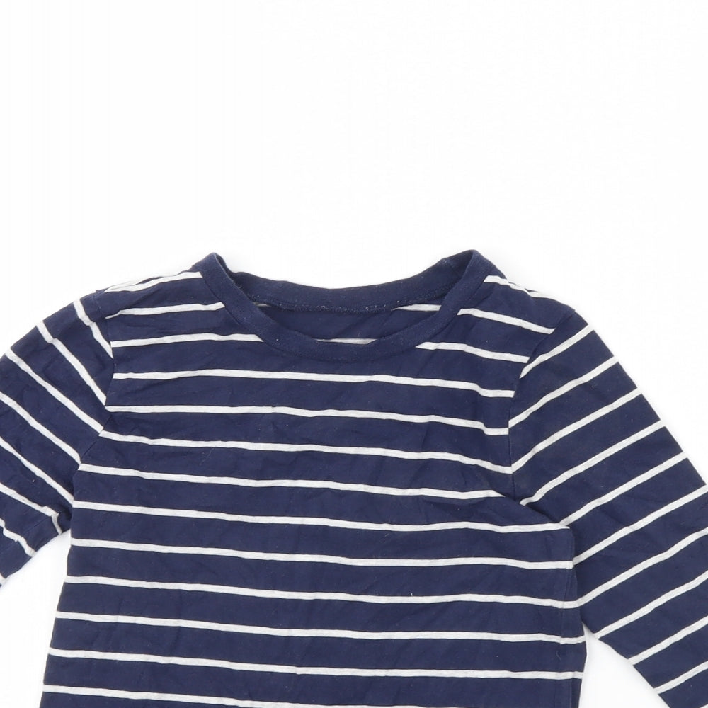 George Girls Blue Striped  Basic T-Shirt Size 6 Years