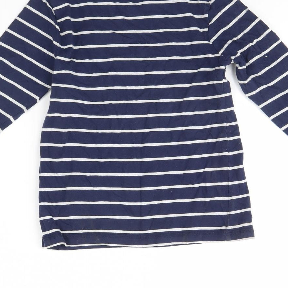 George Girls Blue Striped  Basic T-Shirt Size 6 Years