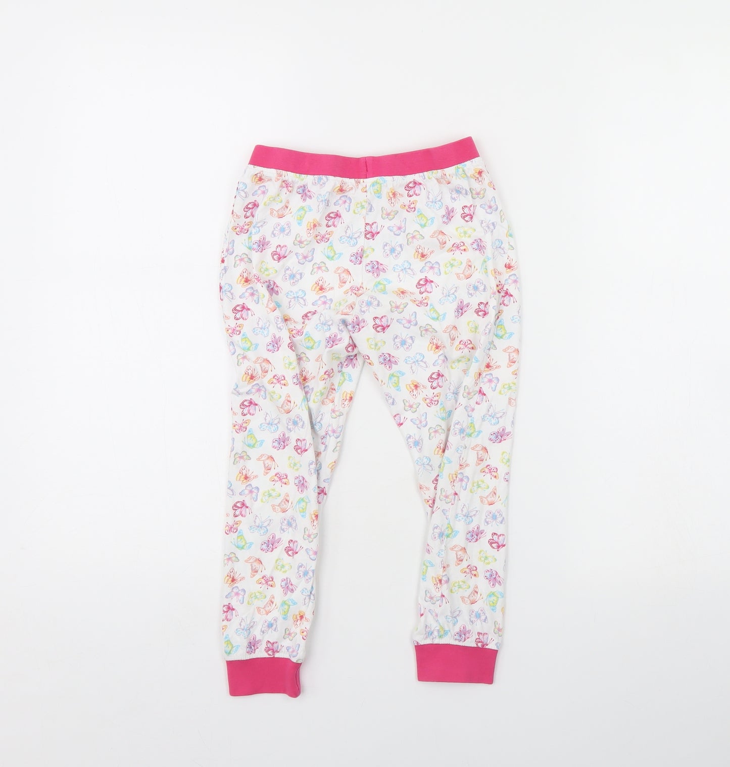 F&F Girls White Animal Print  Cami Pyjama Pants Size 6 Years