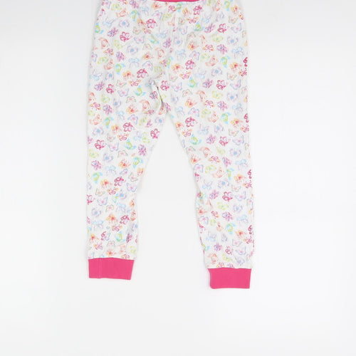 F&F Girls White Animal Print  Cami Pyjama Pants Size 6 Years