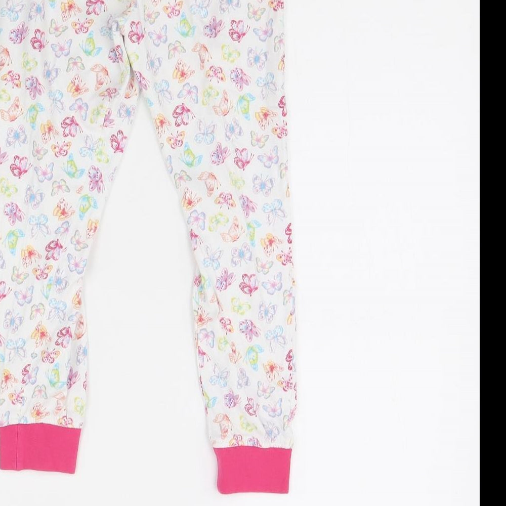 F&F Girls White Animal Print  Cami Pyjama Pants Size 6 Years