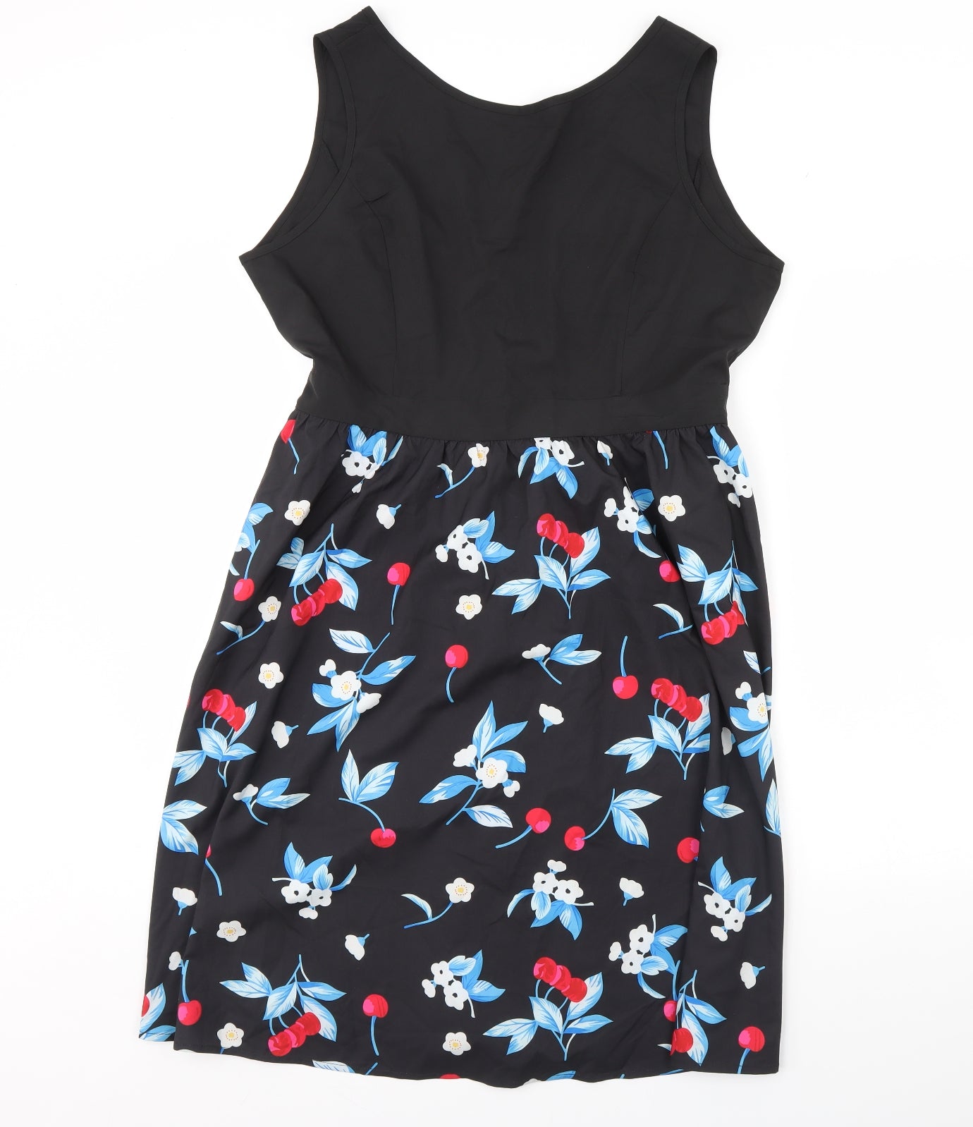 Preworn Womens Black Floral  Shift  Size 2XL