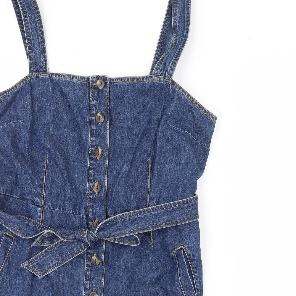 Dorothy Perkins Womens Blue  Denim Pinafore/Dungaree Dress  Size 16