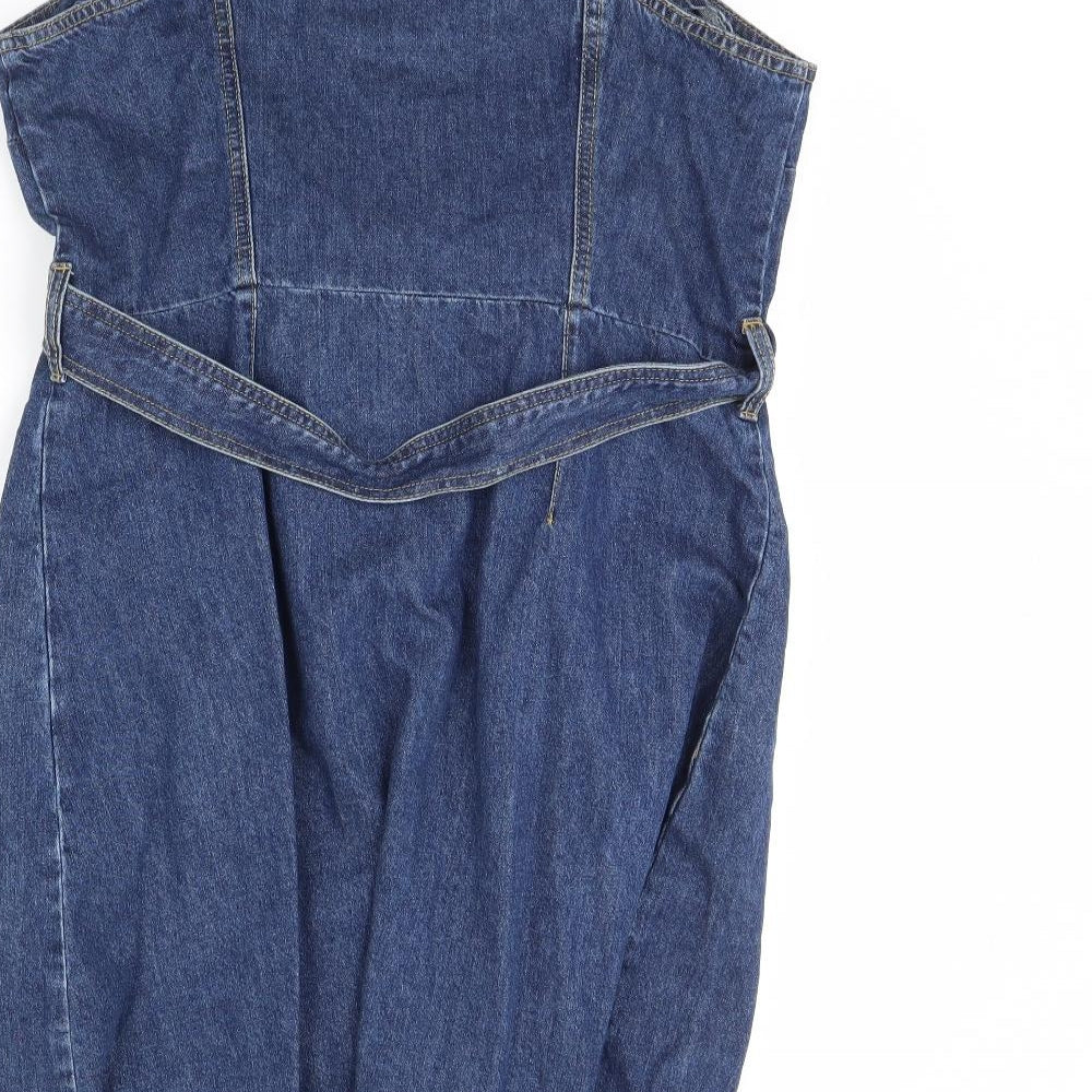Dorothy Perkins Womens Blue  Denim Pinafore/Dungaree Dress  Size 16