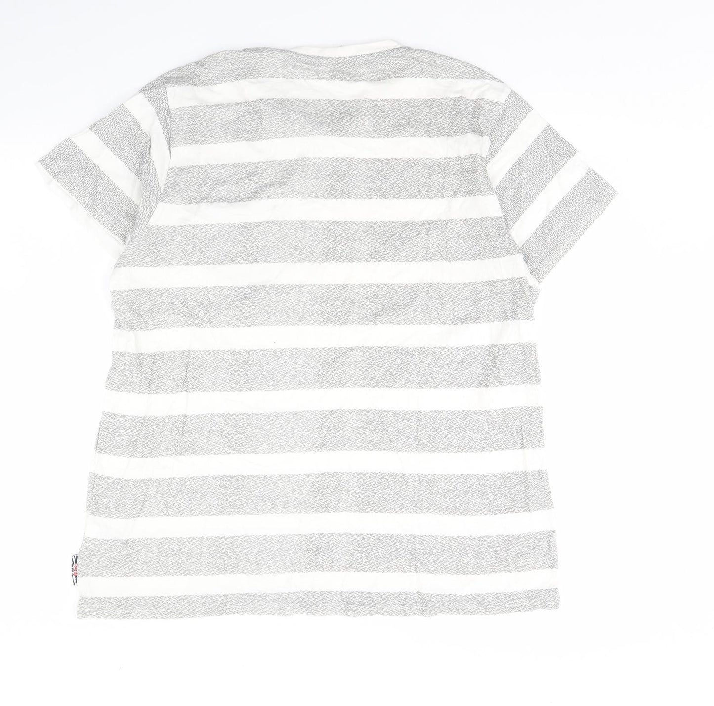 Lee Cooper Womens Grey Striped  Basic T-Shirt Size XL