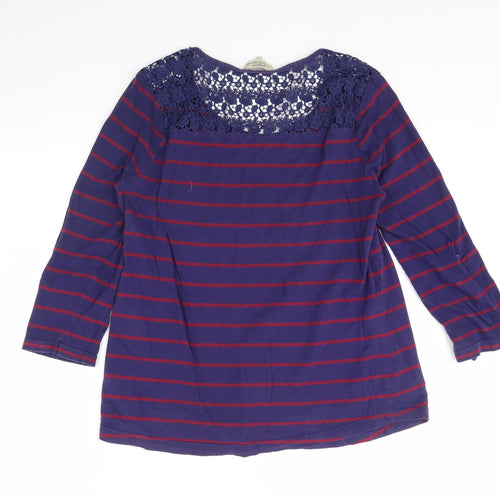 Papaya Womens Blue Striped  Basic Blouse Size 14