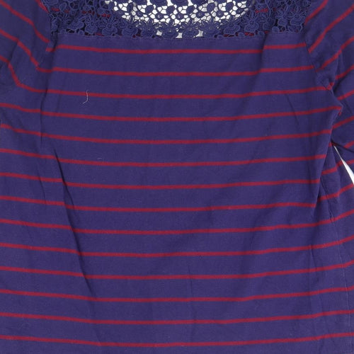 Papaya Womens Blue Striped  Basic Blouse Size 14