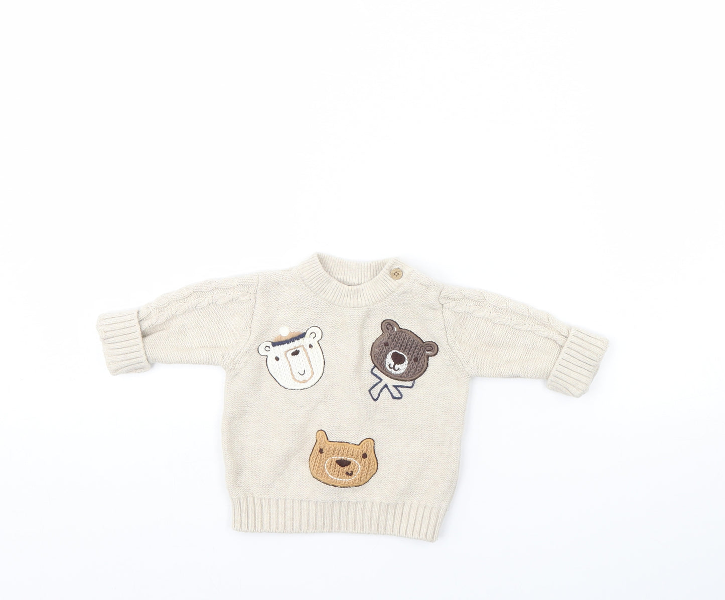 Nutmeg Baby Beige   Pullover Jumper Size 3-6 Months