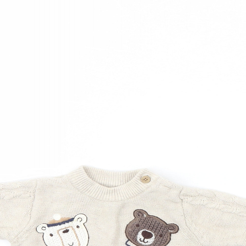 Nutmeg Baby Beige   Pullover Jumper Size 3-6 Months