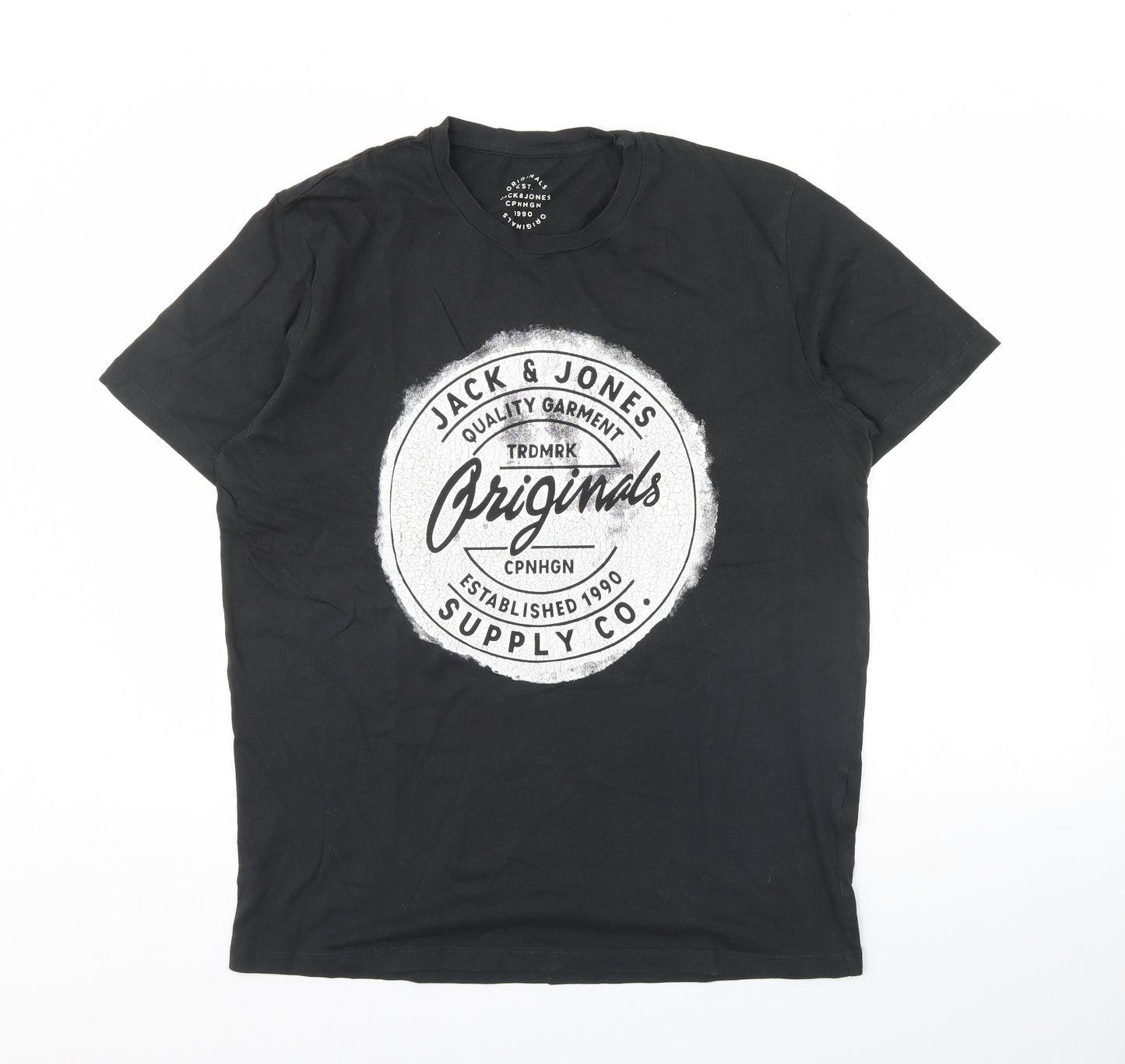 JACK & JONES Mens Black    T-Shirt Size XL