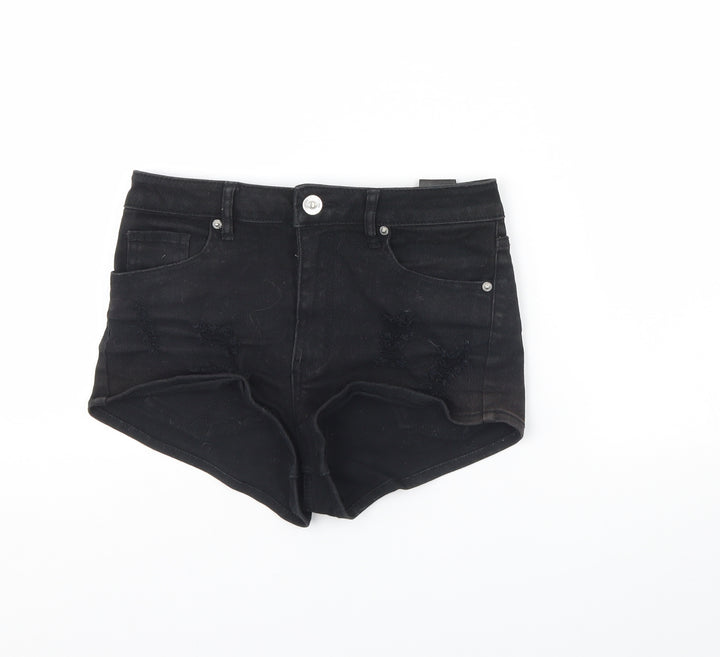 Divided Womens Black Denim Cut-Off Shorts Size 6