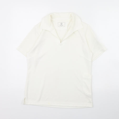 Taylor Mens White    Polo Size S
