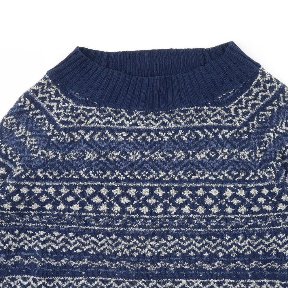 Chaps  Womens Blue Striped  Pullover Jumper Size XL