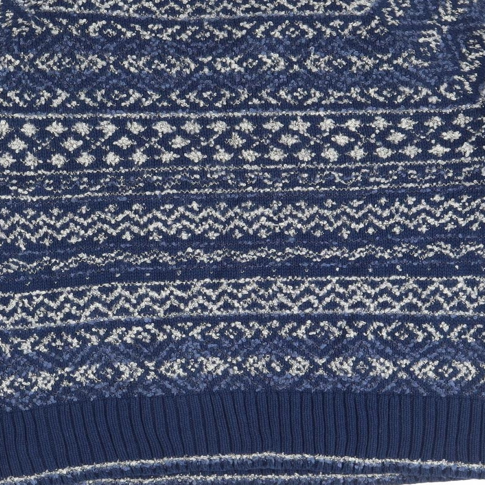 Chaps  Womens Blue Striped  Pullover Jumper Size XL