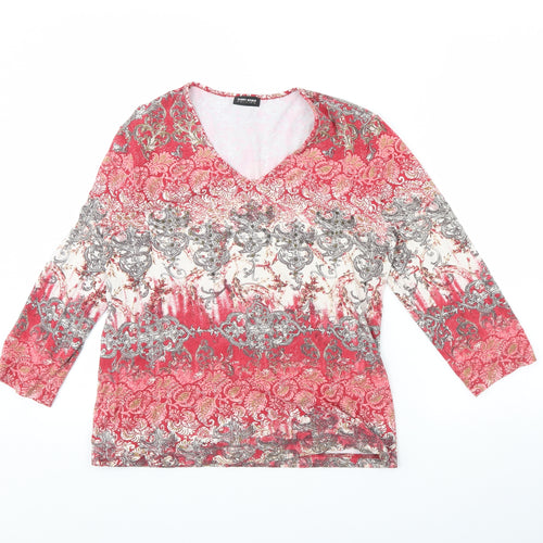 Gerry Weber Womens Red Fair Isle  Basic Blouse Size 10