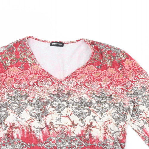 Gerry Weber Womens Red Fair Isle  Basic Blouse Size 10