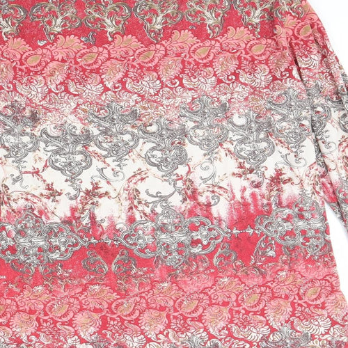 Gerry Weber Womens Red Fair Isle  Basic Blouse Size 10