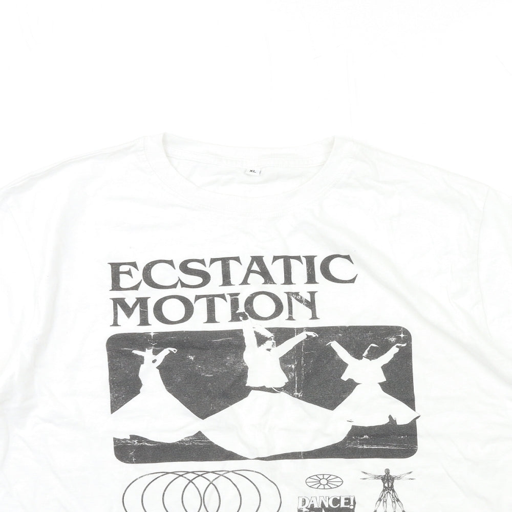ESCTATIC Mens White    T-Shirt Size XL