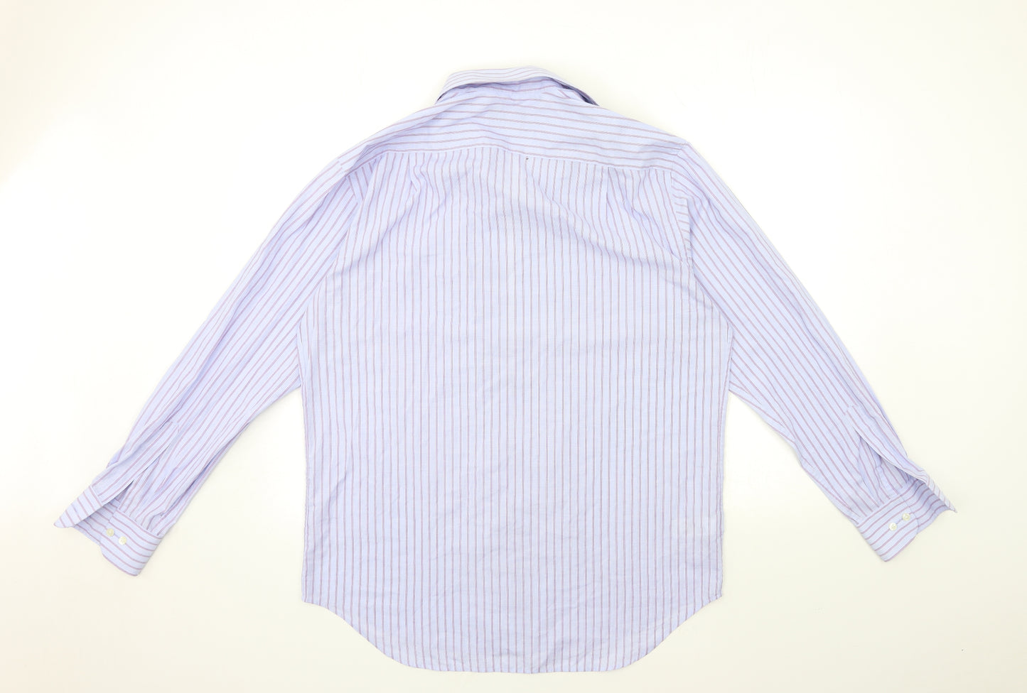Marks and Spencer Mens Blue Striped   Dress Shirt Size 16