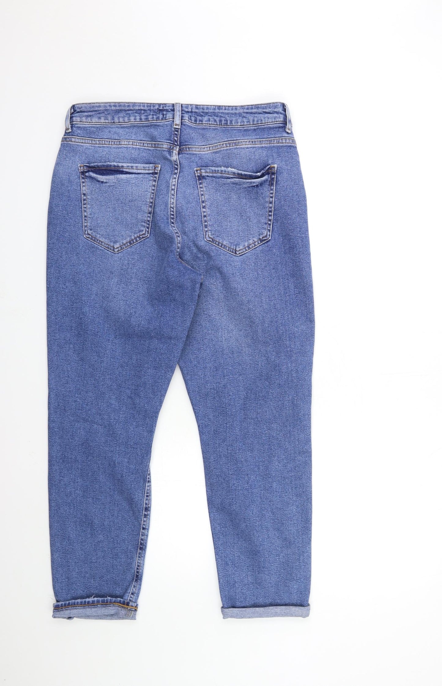New Look Womens Blue  Denim Mom Jeans Size 14 L25 in