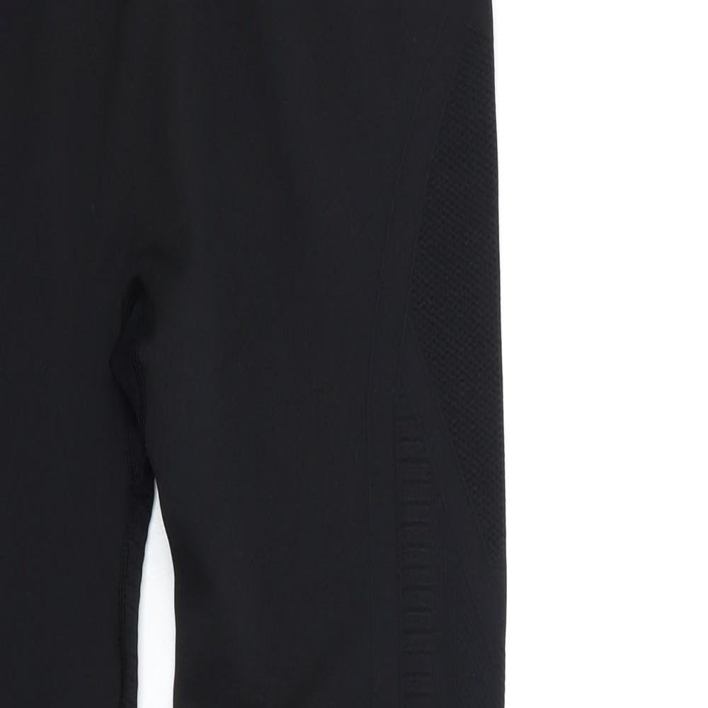 WORKOUT Womens Black   Compression Leggings Size 16 L27 in