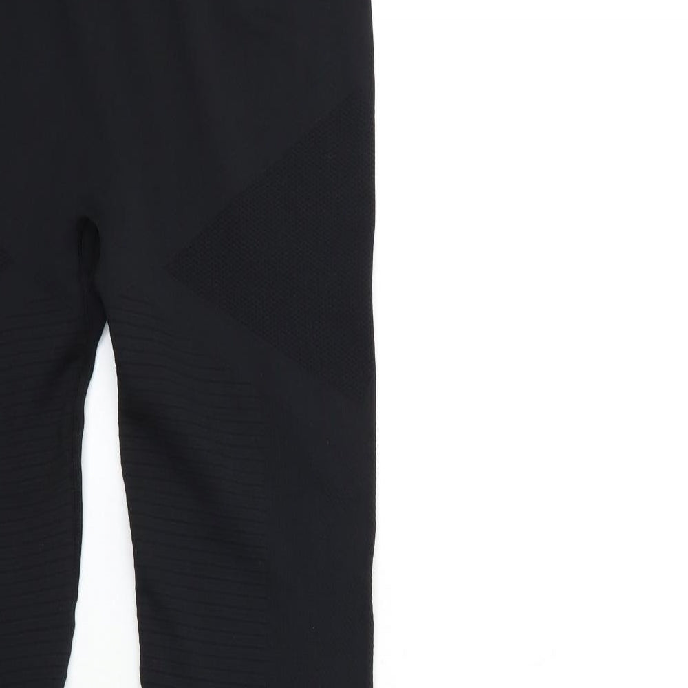 WORKOUT Womens Black   Compression Leggings Size 16 L27 in