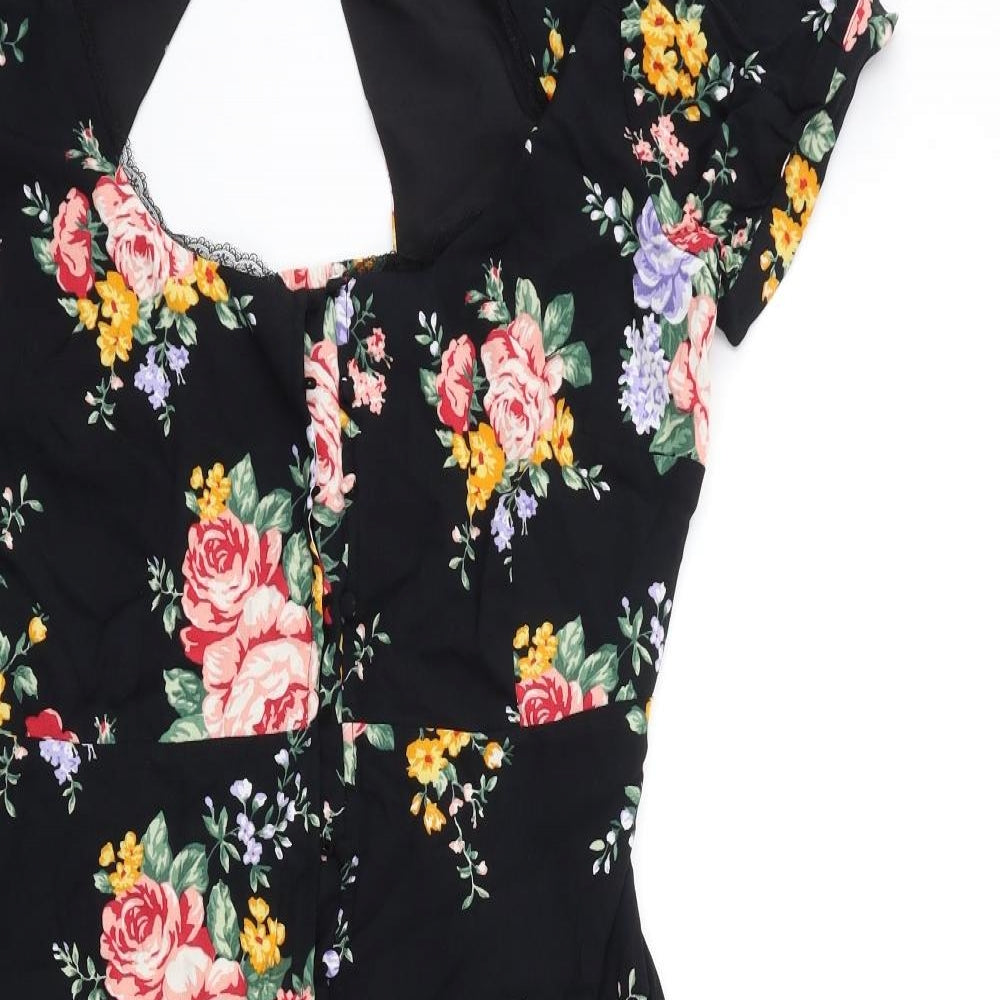 FOREVER 21 Womens Black Floral  Shift  Size XL