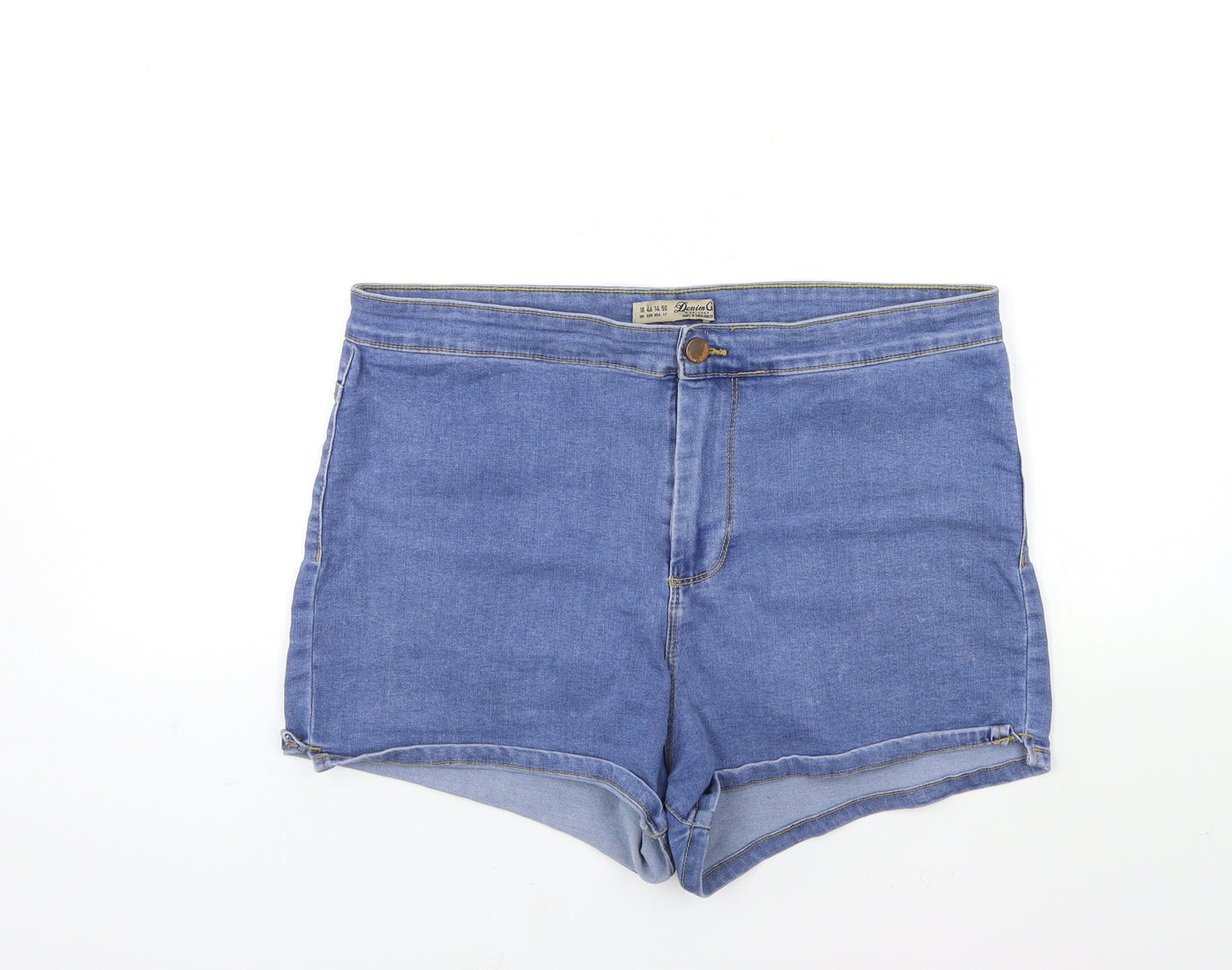 Denim & Co. Womens Blue  Denim Hot Pants Shorts Size 18