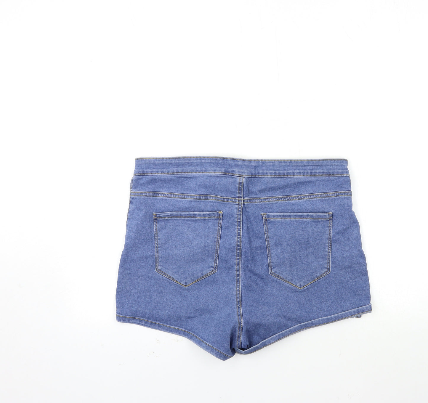 Denim & Co. Womens Blue  Denim Hot Pants Shorts Size 18