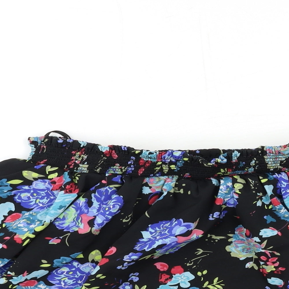 Peacocks Womens Black Floral  Mini Skirt Size 18