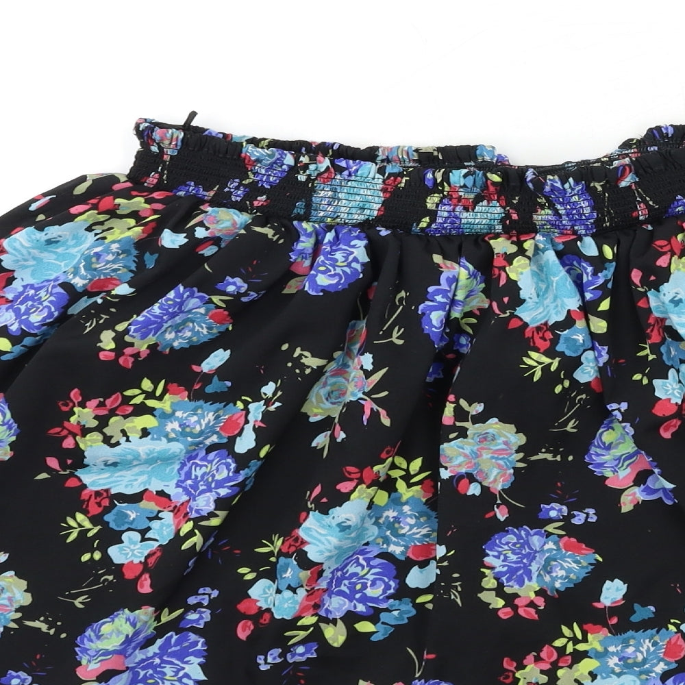 Peacocks Womens Black Floral  Mini Skirt Size 18