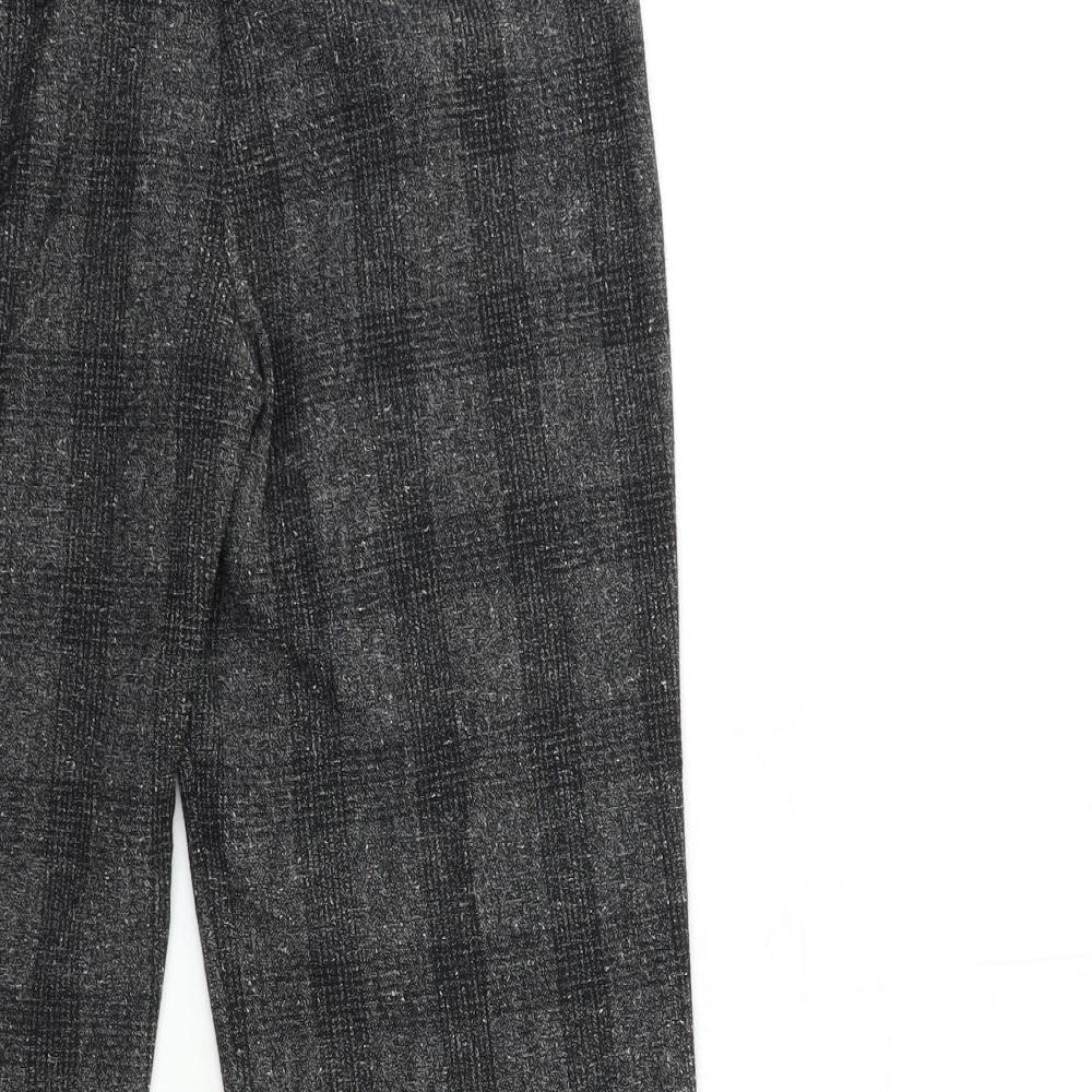 Topshop Womens Grey Check  Trousers  Size 6 L23 in