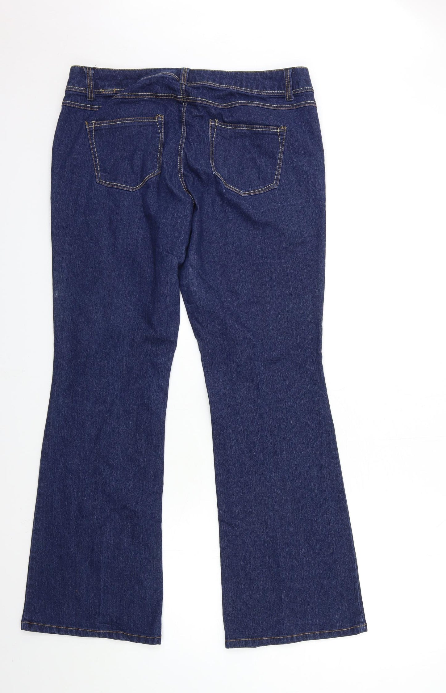 Dorothy Perkins Womens Blue  Denim Flared Jeans Size 14 L31 in