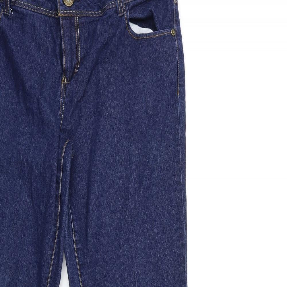 Dorothy Perkins Womens Blue  Denim Flared Jeans Size 14 L31 in