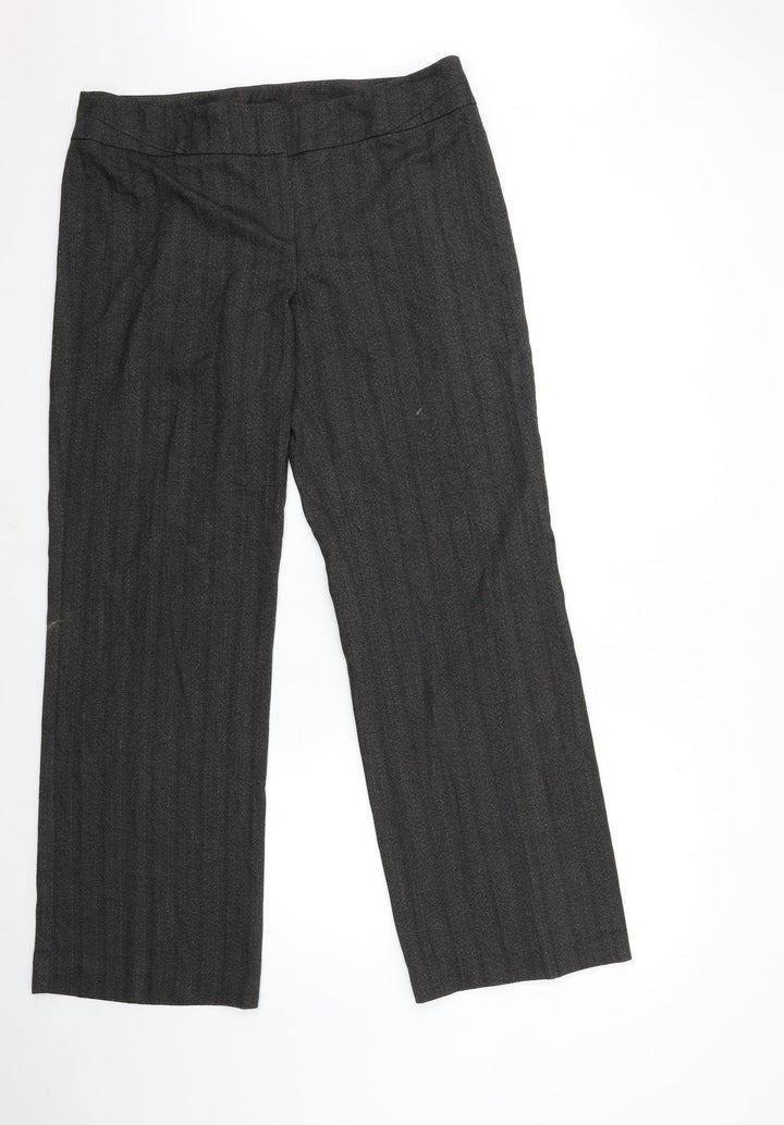 Dunnes Stores Womens Brown Striped Trousers Size 34 in L32 in