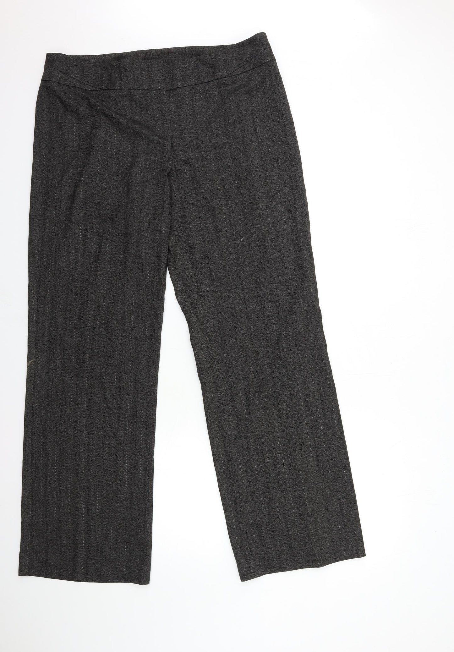 Dunnes Stores Womens Brown Striped  Trousers  Size 34 in L32 in