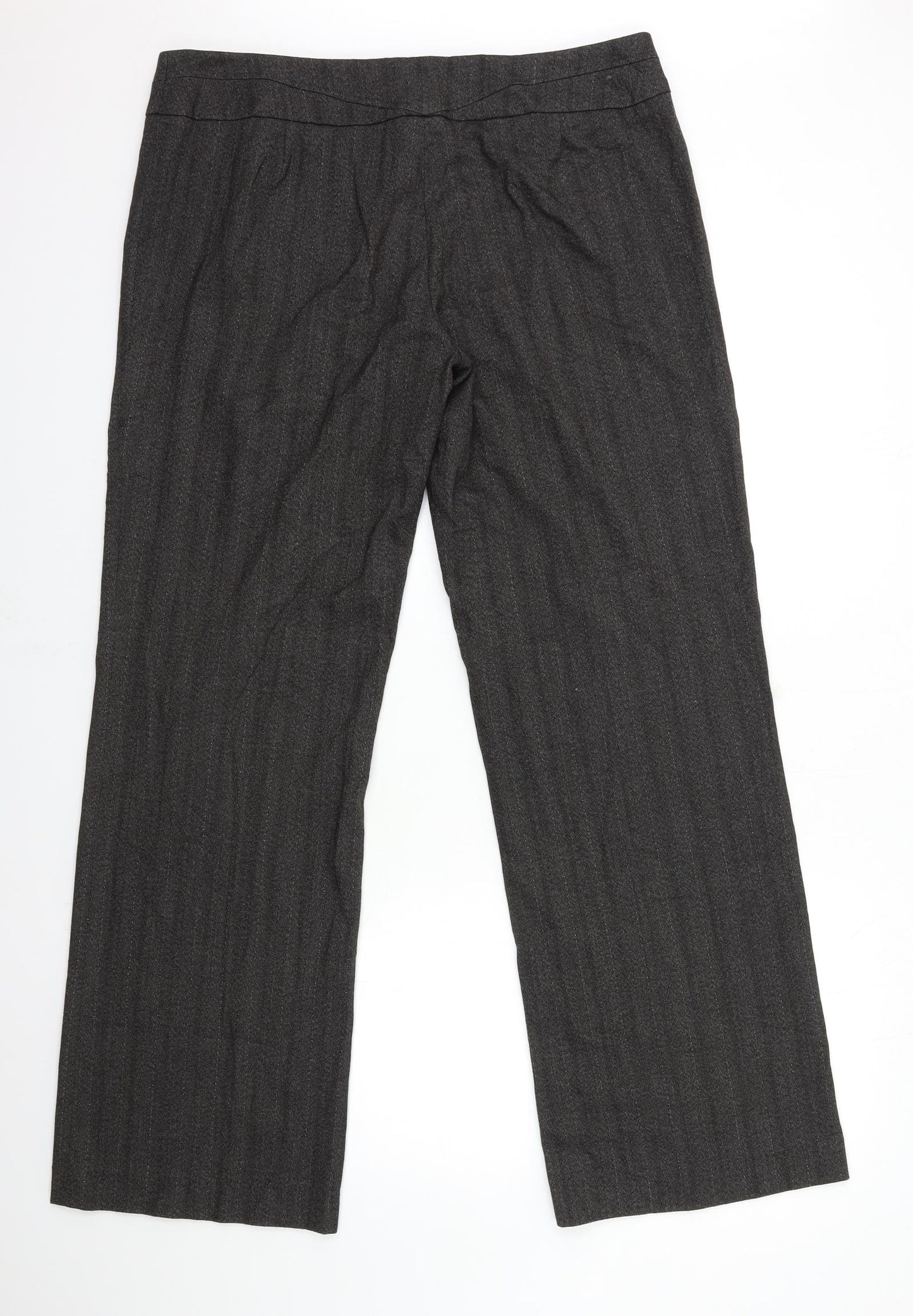 Dunnes Stores Womens Brown Striped  Trousers  Size 34 in L32 in