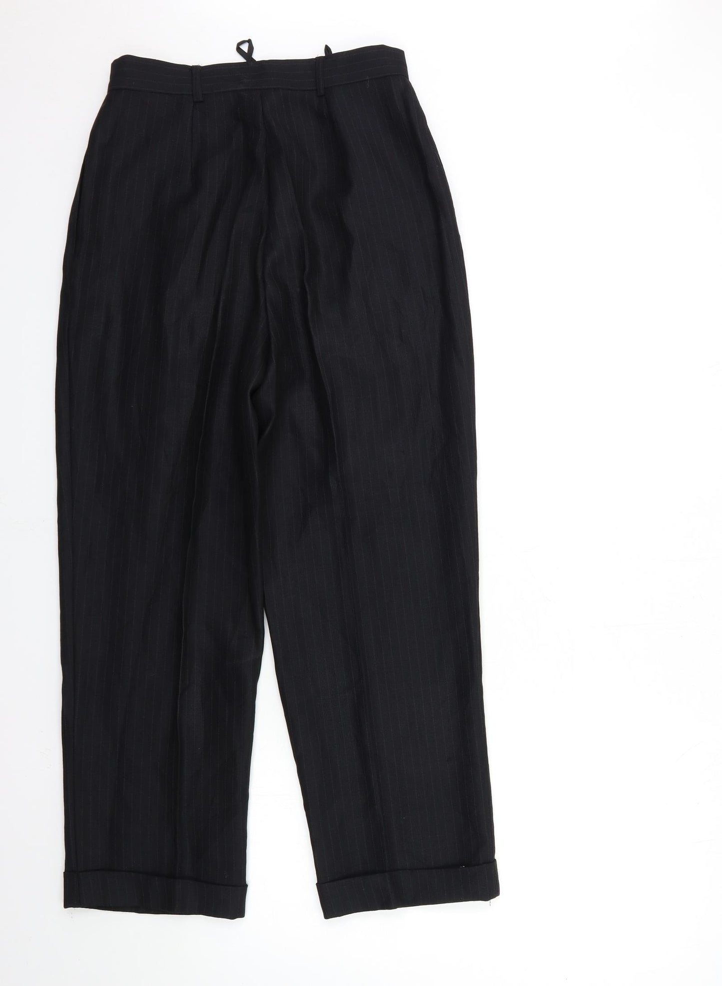 Preworn Womens Black Striped  Trousers  Size 30 in L27 in