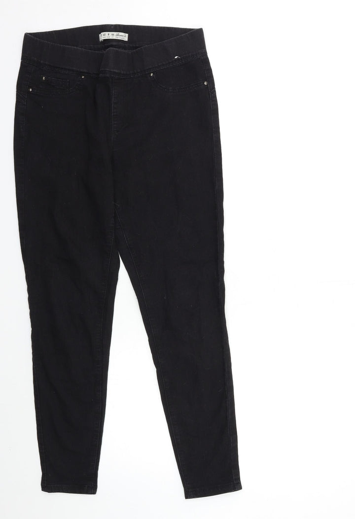 Denim & Co. Womens Black Denim Jegging Jeans Size 12 L26 in