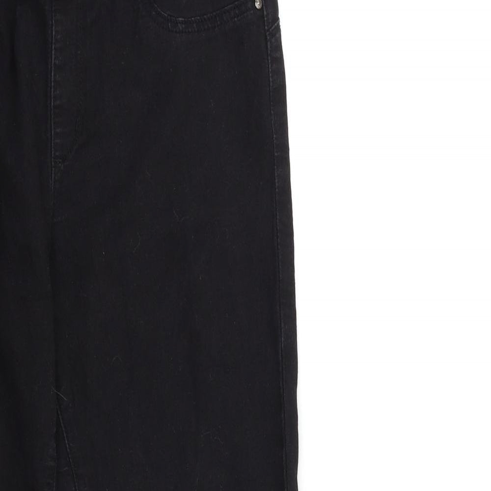 Denim & Co. Womens Black  Denim Jegging Jeans Size 12 L26 in