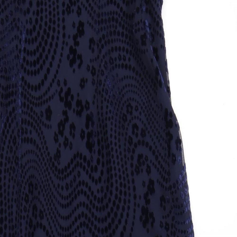 AMARANTO Womens Blue Floral  Fit & Flare  Size 16