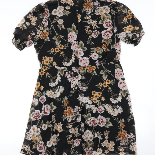 New Look Womens Black Floral  Skater Dress  Size 18
