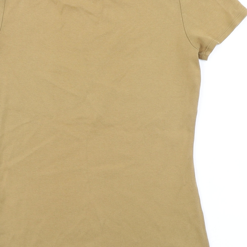 M&S Womens Brown   Basic T-Shirt Size 10