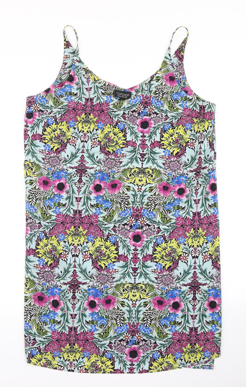 Topshop Womens Blue Floral  Slip Dress  Size 14