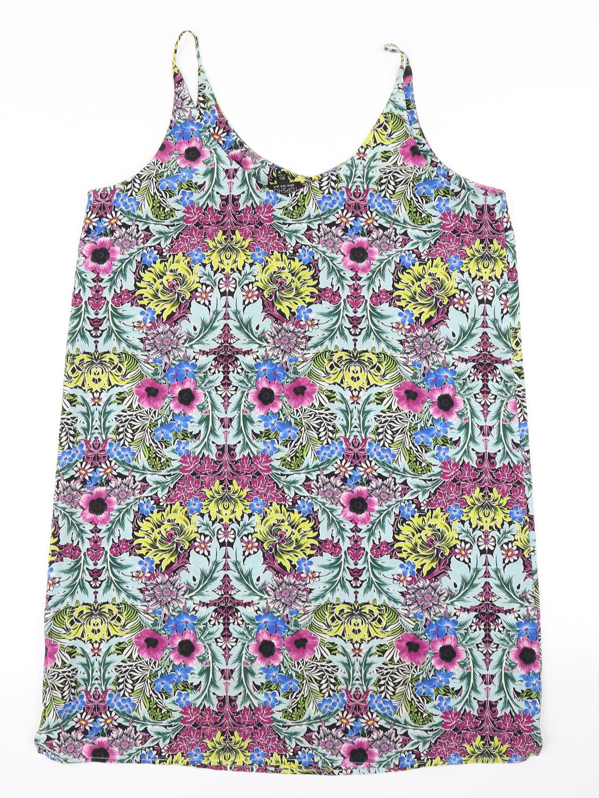 Topshop Womens Blue Floral  Slip Dress  Size 14