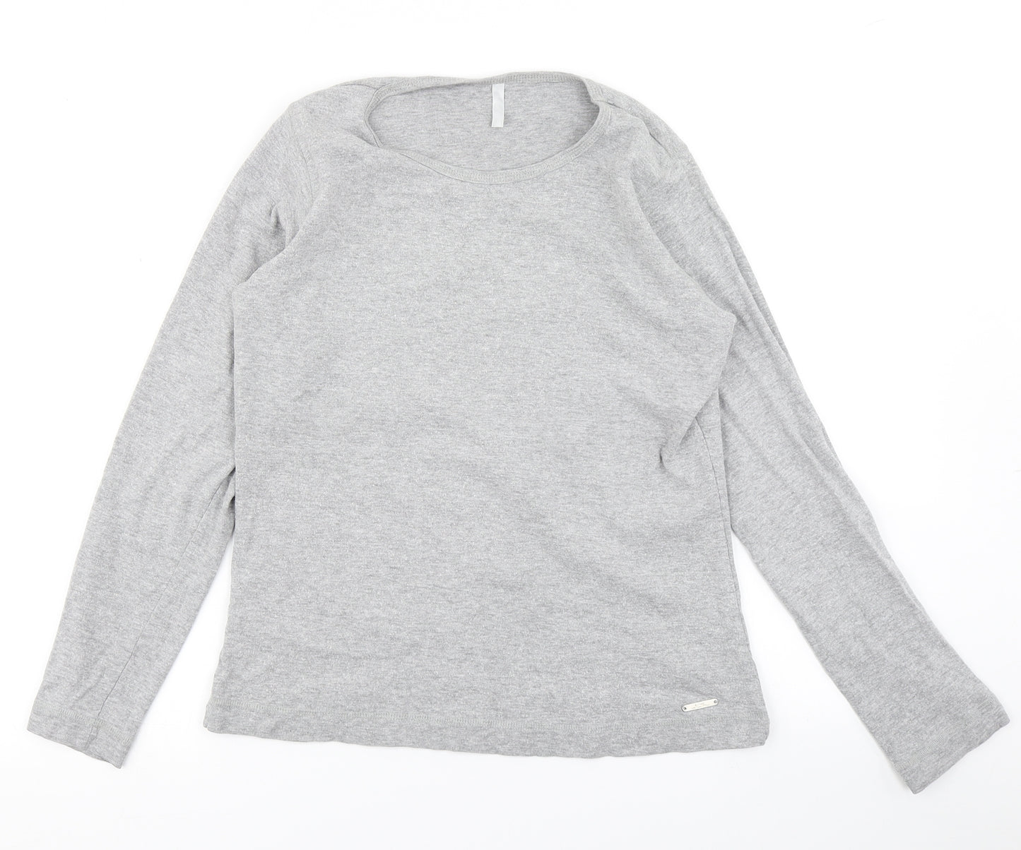 E-vie Womens Grey   Basic T-Shirt Size 14