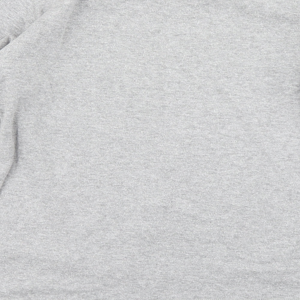 E-vie Womens Grey   Basic T-Shirt Size 14