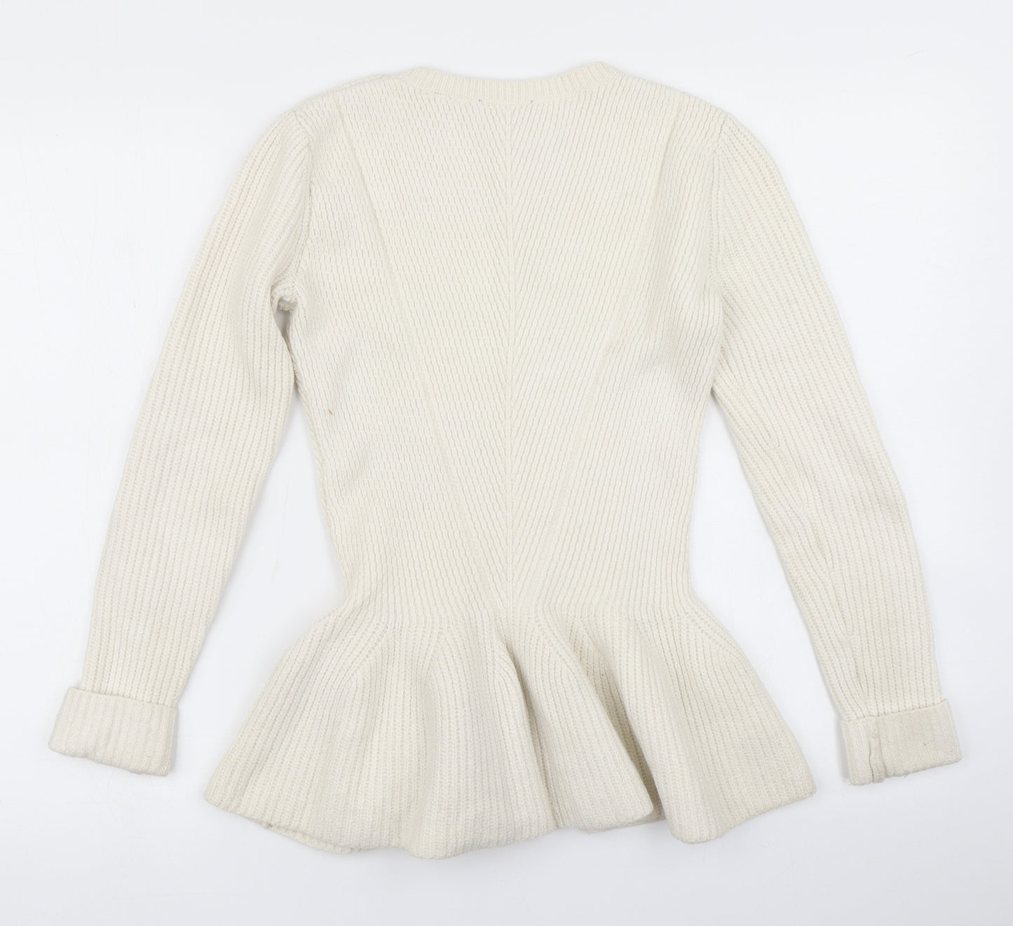 Ted Baker Womens Ivory  Knit Pullover Jumper Size S  - Peplum